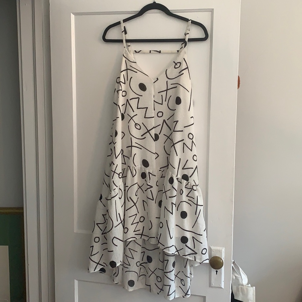 ASOS white and black high-low dress